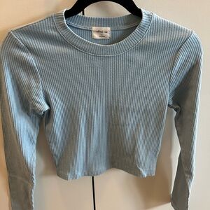 Wilfred Blue Fitted Crop Sweatshirt